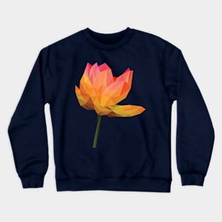 Low Poly Water Lily Flower Crewneck Sweatshirt